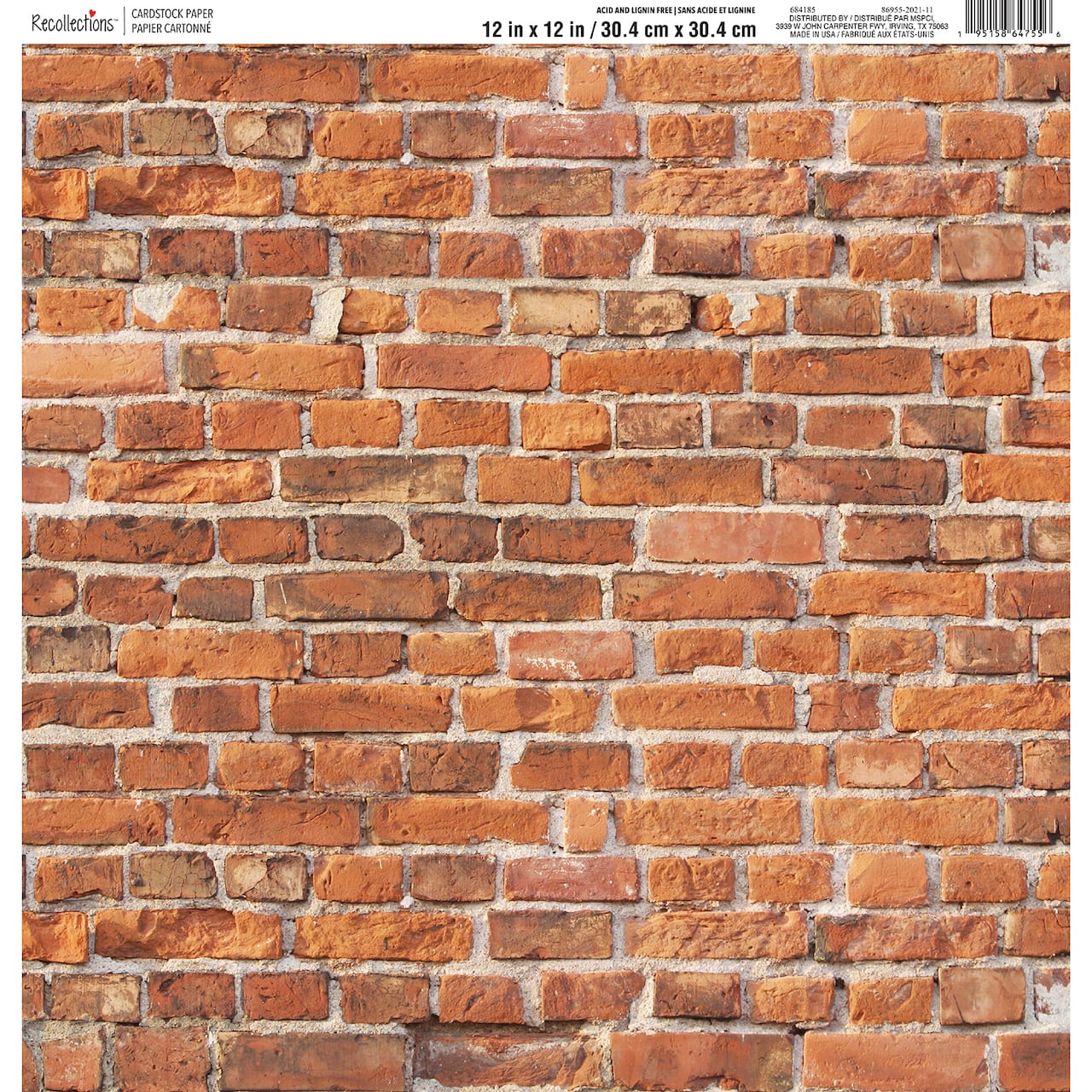Red Brick Paper by Recollections™, 12" x 12"